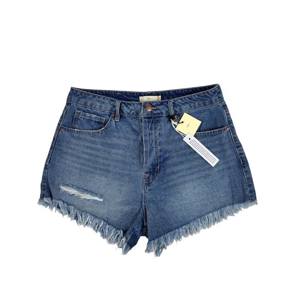 Tgla Denim Shorts Womens Size 30 High-Waisted Frayed Hem Casual Style - Picture 2 of 11